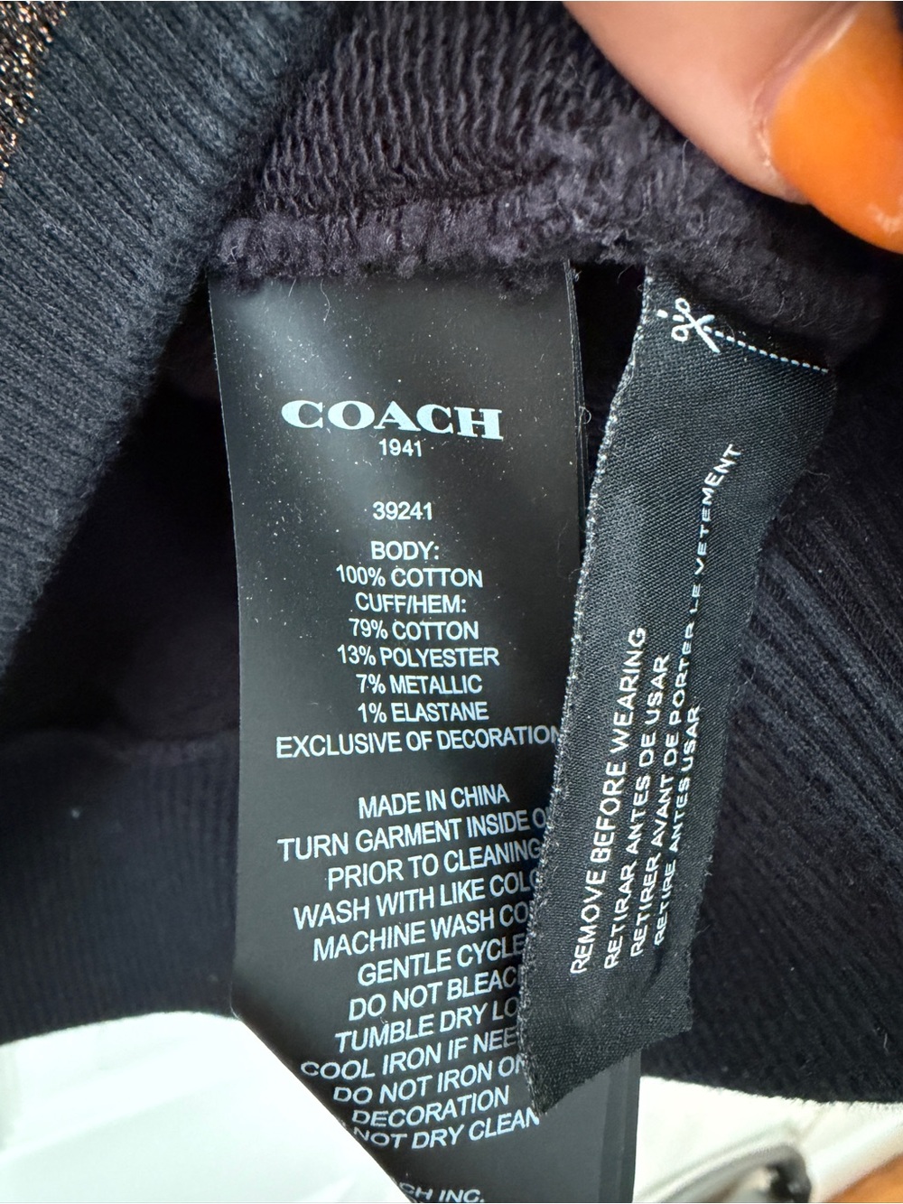 Coach Navy Crewneck Sweatshirt with Dinosaur Embroidery - Picture 6 of 6